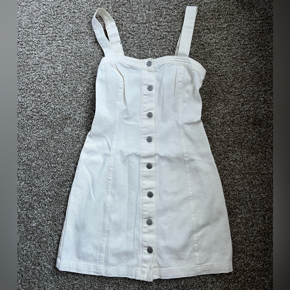 Altar’d State Off White/Cream Denim Button-Down Dress